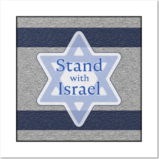 Stand with Israel on Stylized Flag Posters and Art